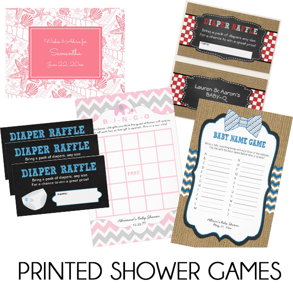 Personalized And Printed Baby Shower Games Lemon Tree Cards